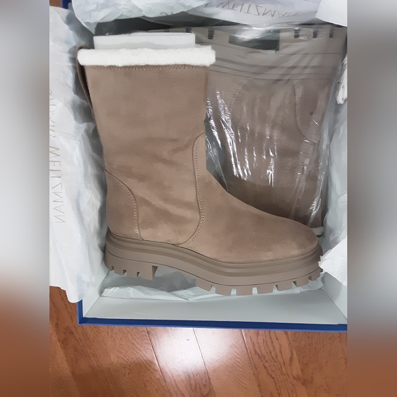 New Stuart Weitzman Bedford Moto Boot Khaki Size 10B. - Picture 1 of 5